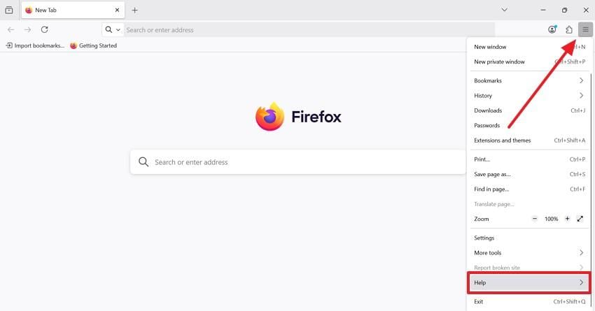 go to firefox help