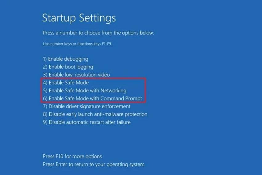 enable safe mode