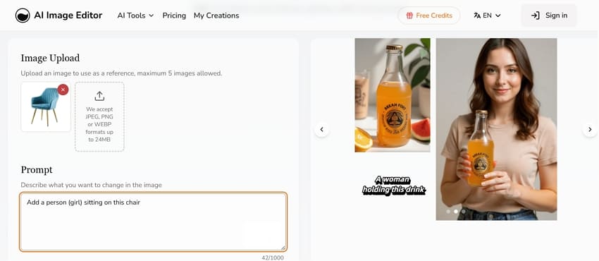 ai image editor with text