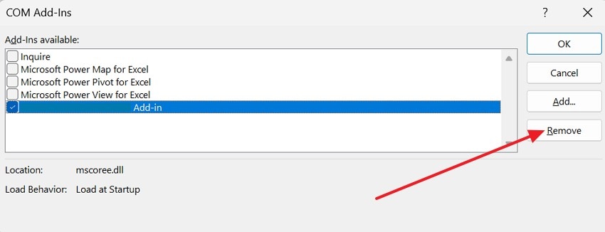 choose the remove button