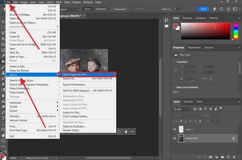 export image as png