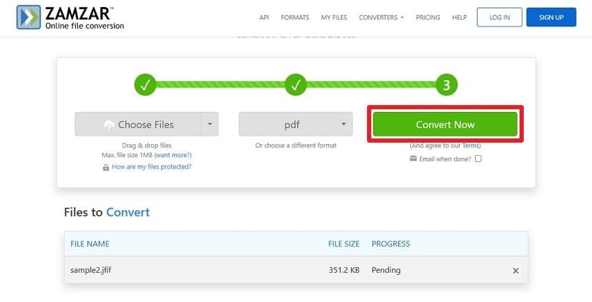 choose pdf and convert