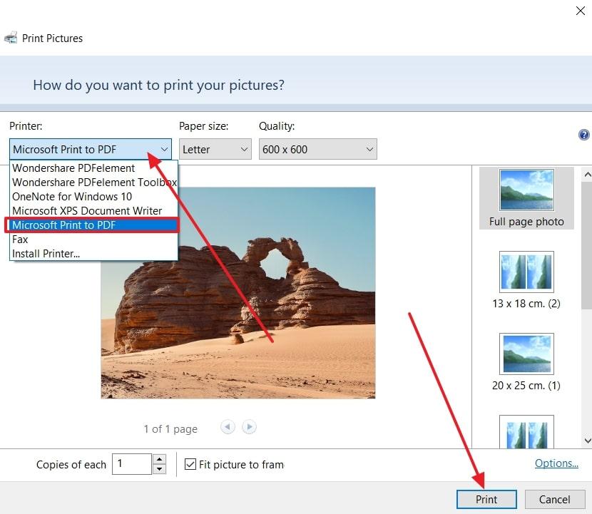 pick print to pdf