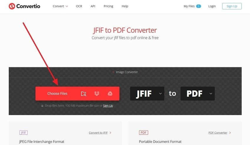 convertio jfif to pdf conversion