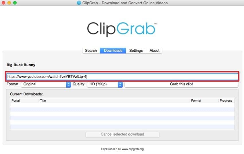 add url on clipgrab