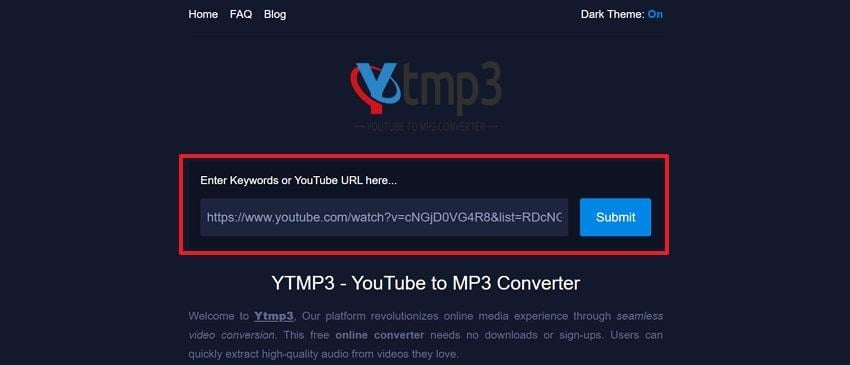 submit url on ytmp3
