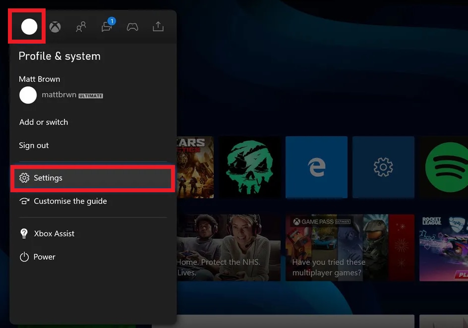 xbox settings
