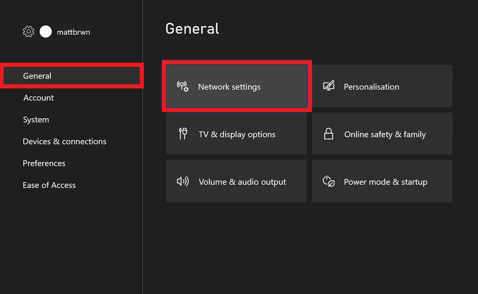 network settings