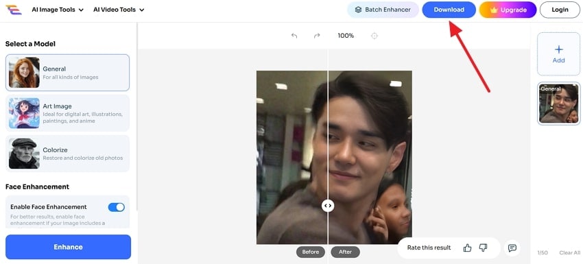 save unpixellated image from ai ease
