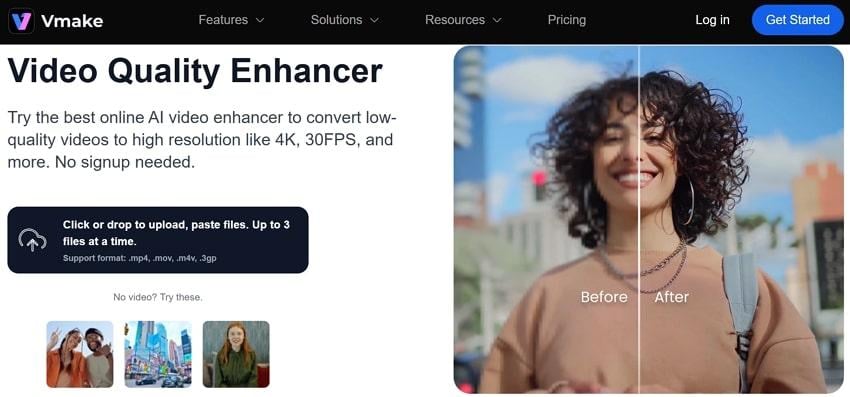 vmake online video 4k enhancer
