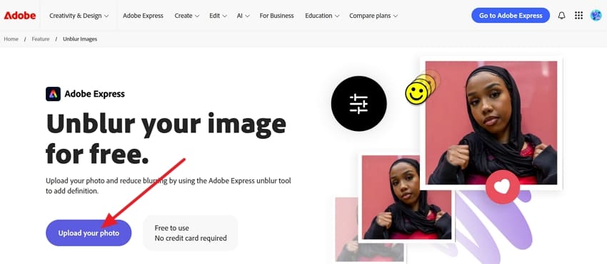 press upload your photo