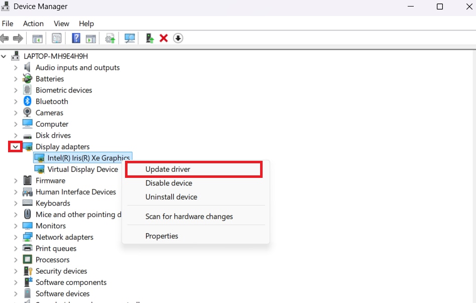 update graphics driver