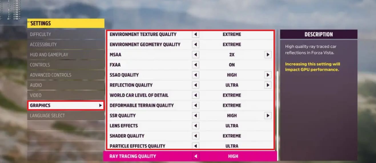 graphics settings