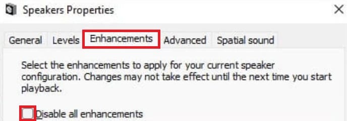 disable all enhancements