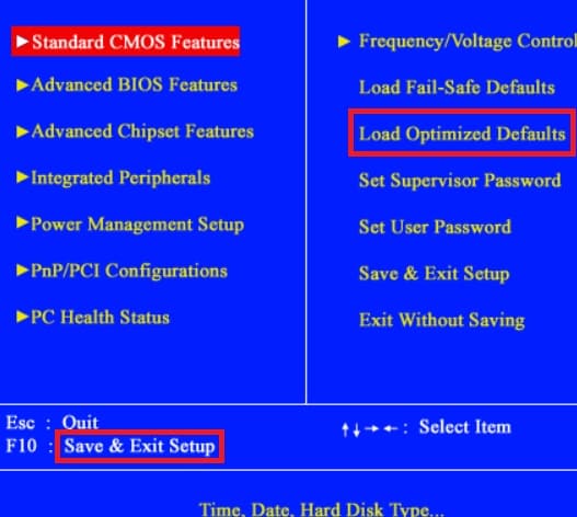 load optimized defaults