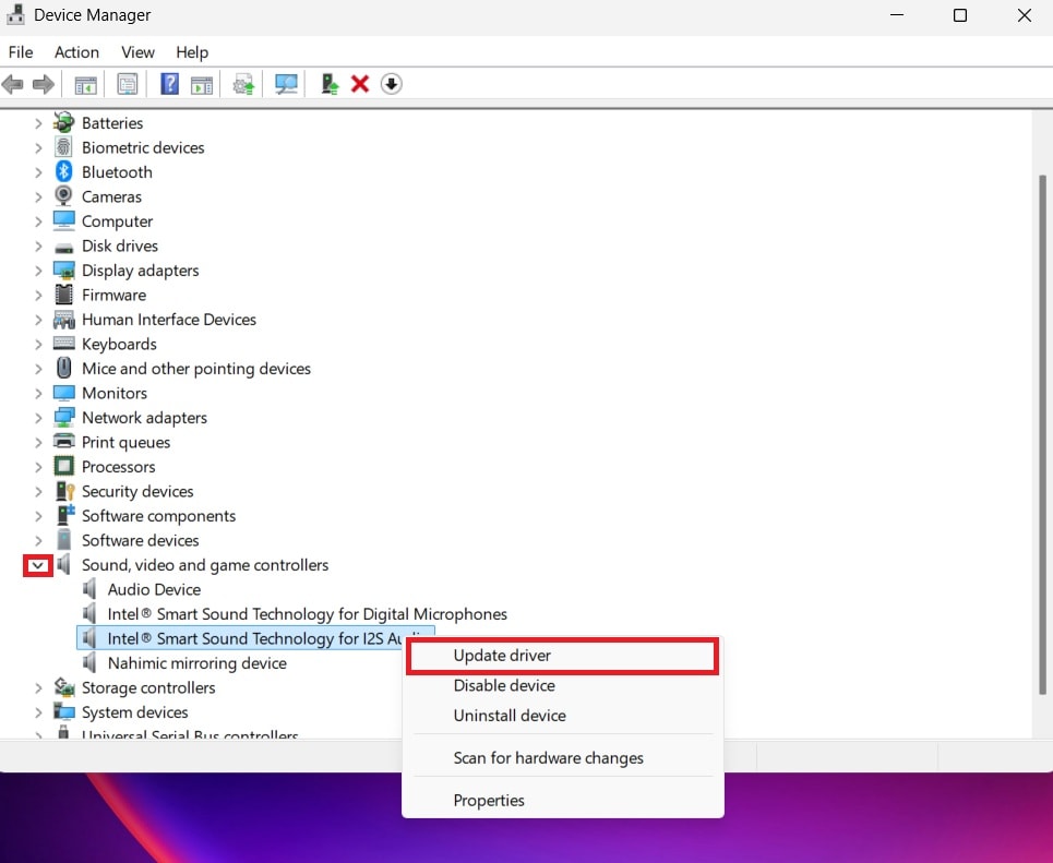 update audio driver
