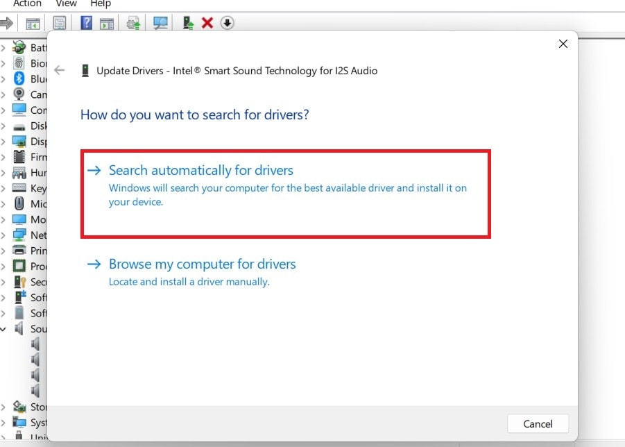 search automatically for drivers