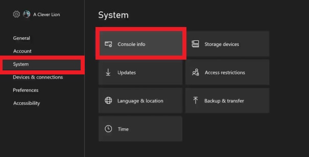 console info