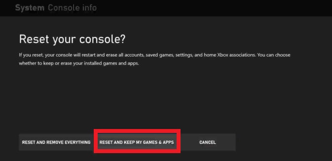 reset and keep my games & apps