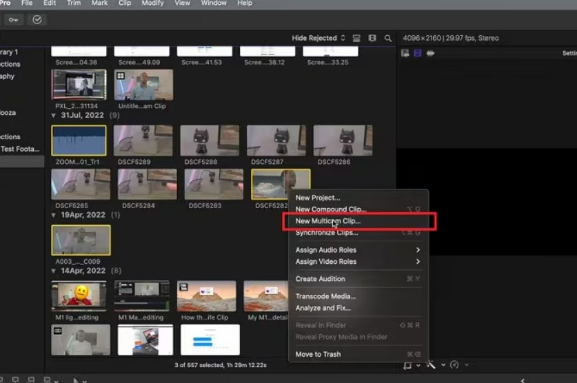 new multicam clip