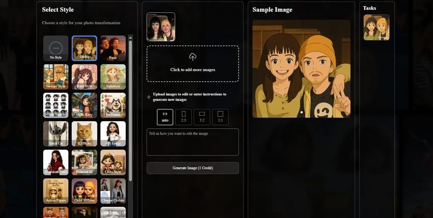 create studio ghibhi effect style ai