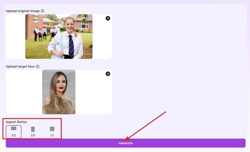 choose aspect ratio to generate