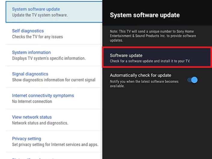 tv software update