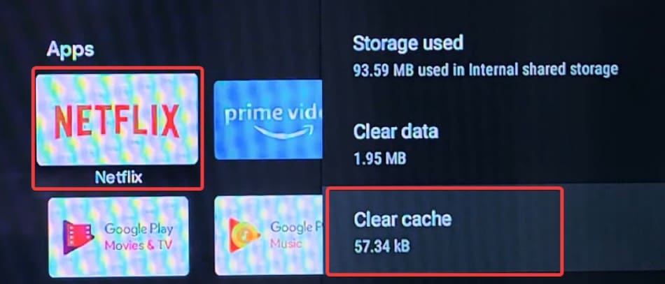 clear netflix cache on tv