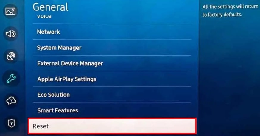 reset tv