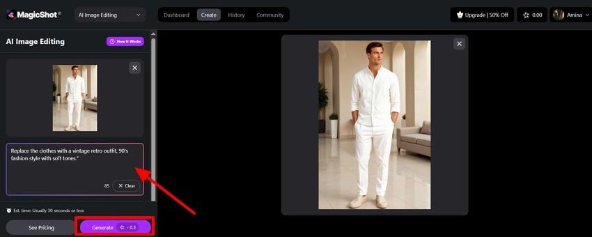 upload a photo in magicshot ai