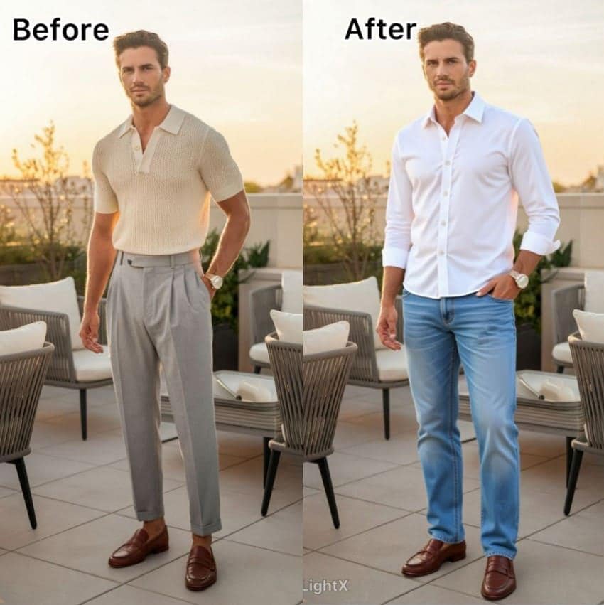 before and after in lightx app