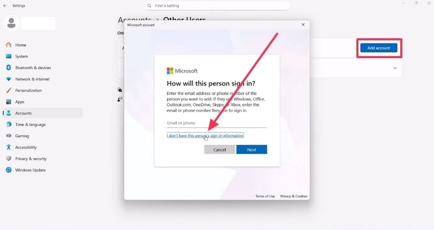 add new admin account