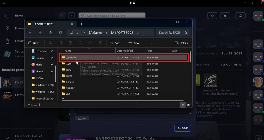 tap on installer eafc 26
