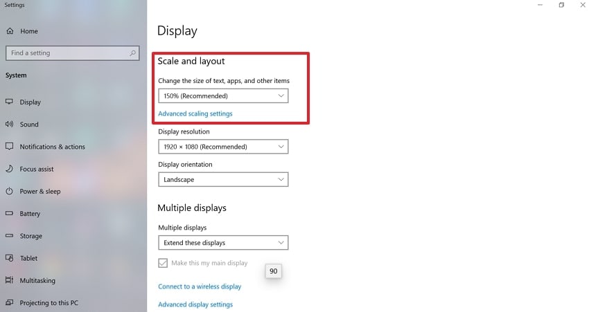 choose desired scale and layout