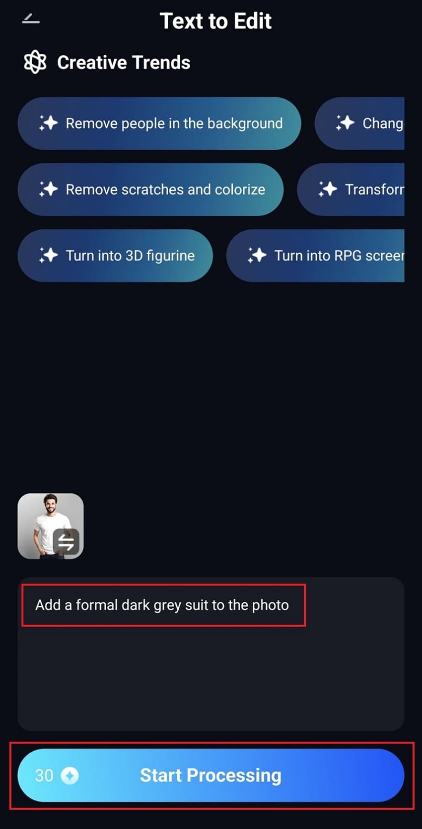 repairit app add prompt start processing