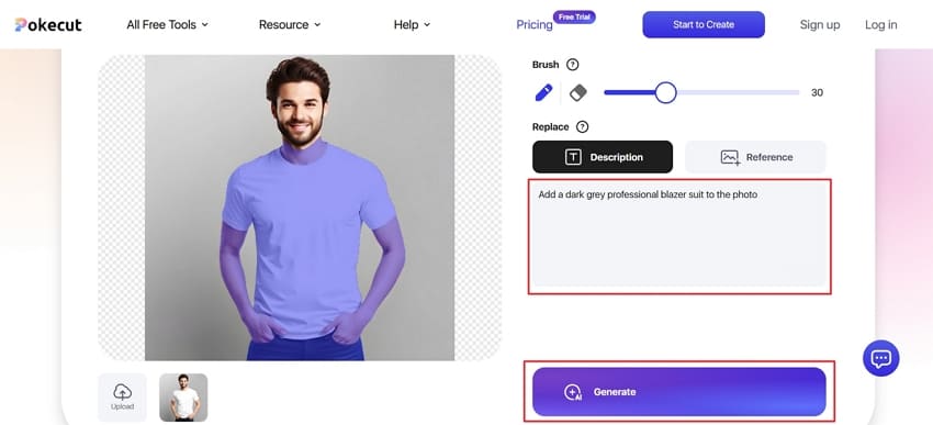 pokecut add prompt click generate