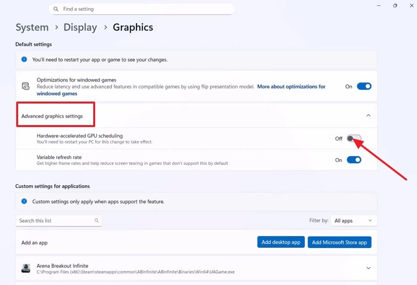 enable hardware accelerated gpu scheduling