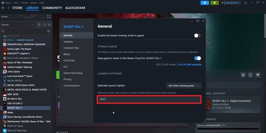 enter command under launch option