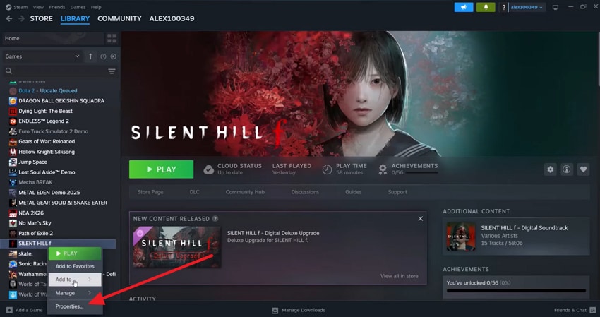navigate to installed files option
