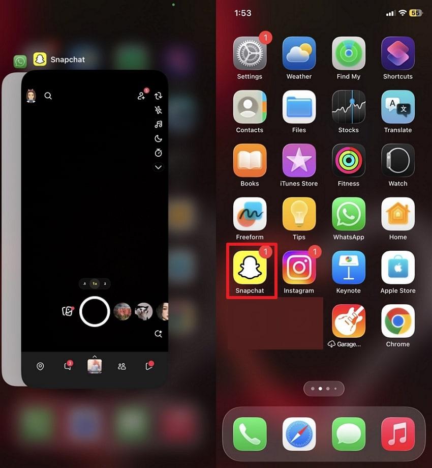 reopen app on iphone