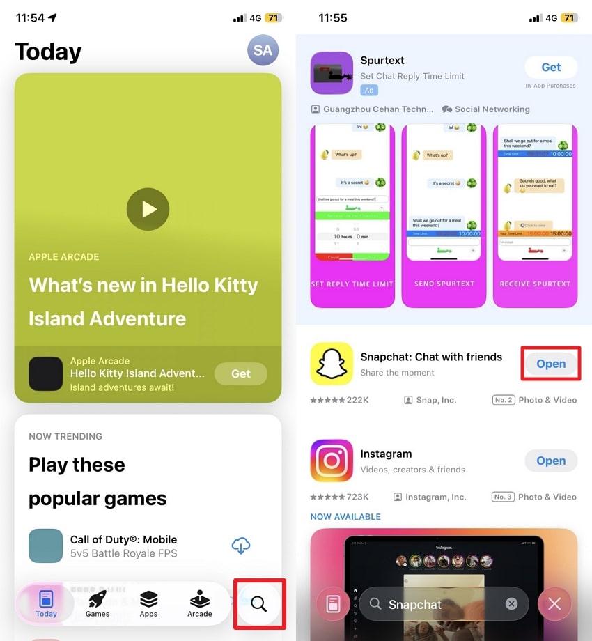 update snapchat on iphone