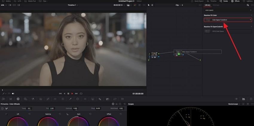 insert color space transform