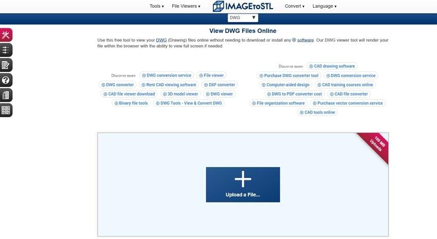 upload dwg file interface to view