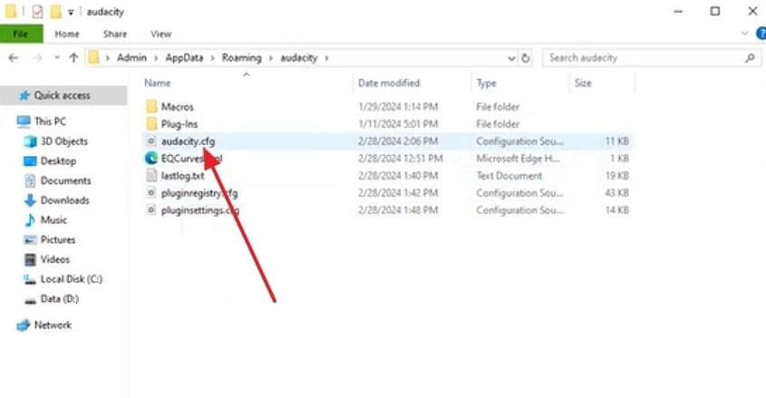 locate configuration file and delete
