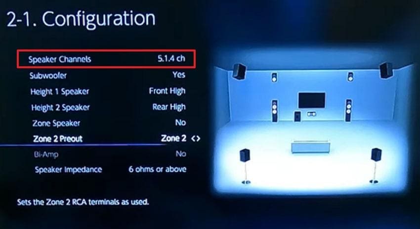 review speaker configuration and channels