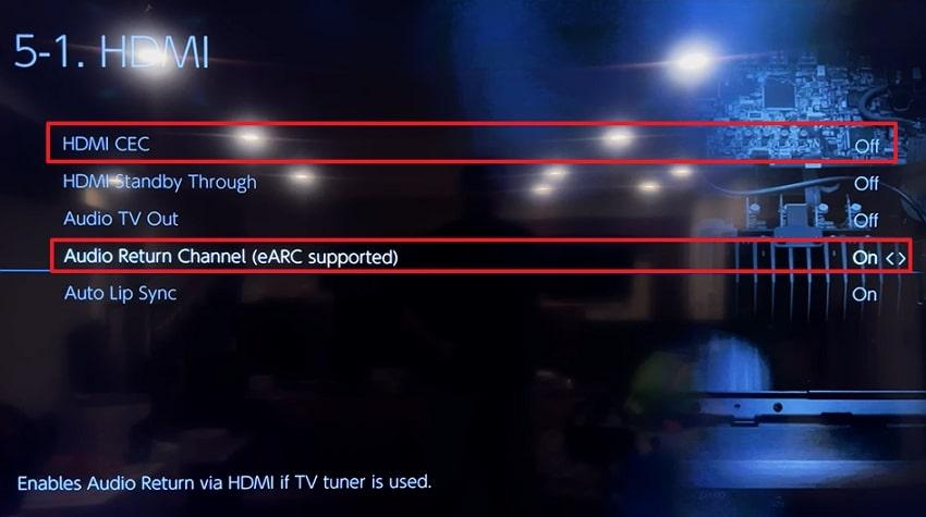 troubleshoot hdmi and arc settings
