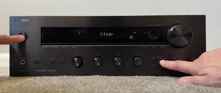 factory reset onkyo receiver