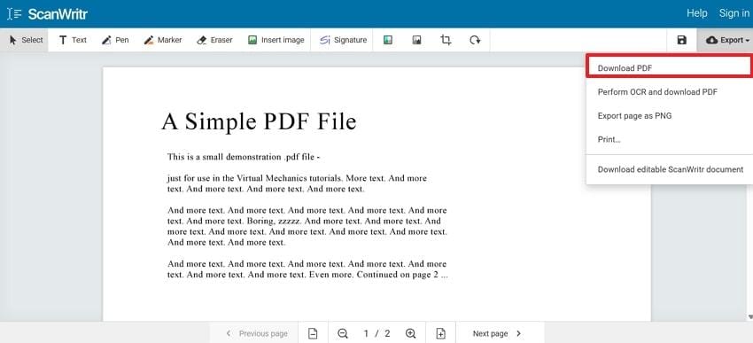 edit file and download in pdf