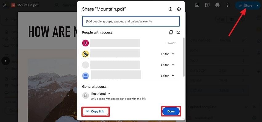 send pdf via link