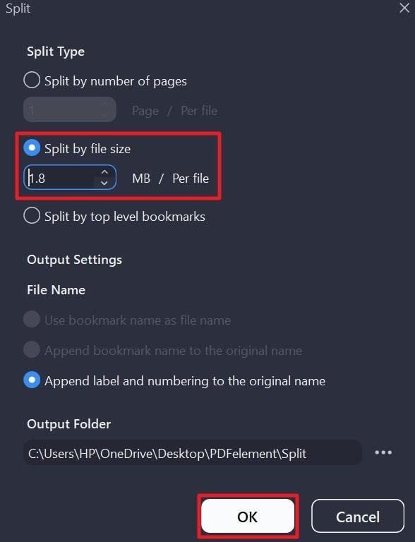 split pdf by file size